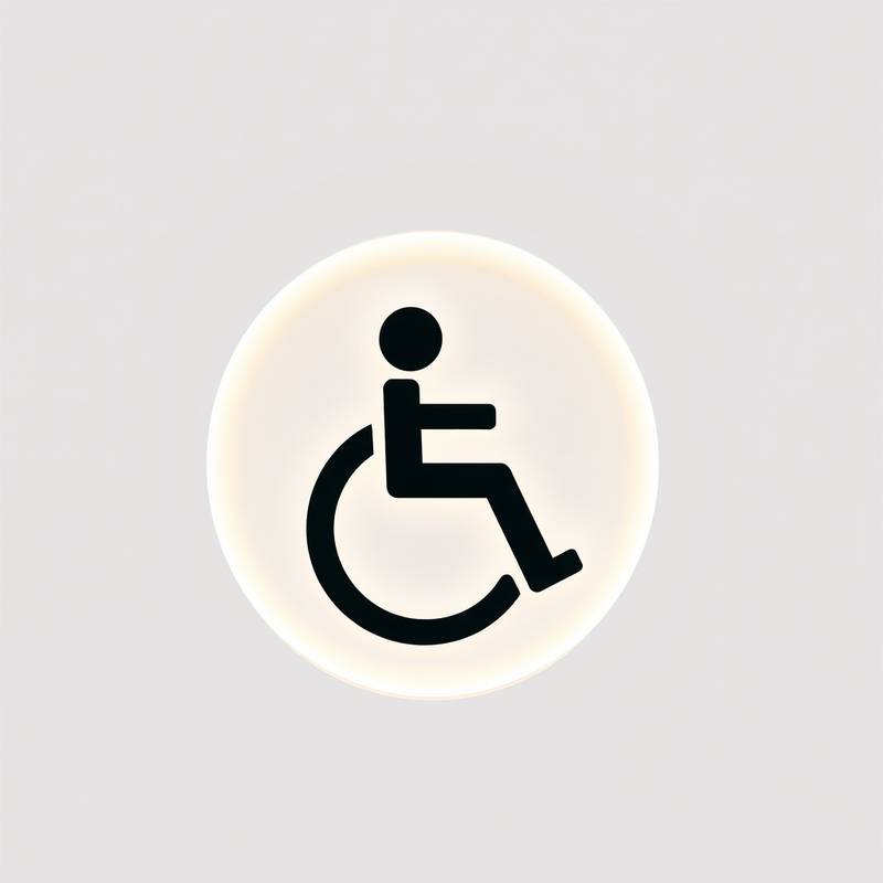 Accessibility symbol depicting a figure embracing a circle, representing inclusivity.