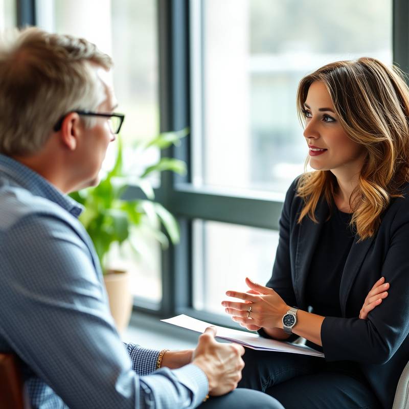 Image of two people in a coaching session